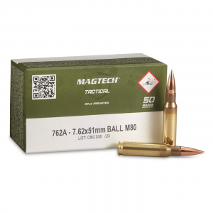 Magtech M80 Ball .308 (7.62x51mm) FMJ 147 Grain 50 Rounds