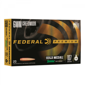 eral Premium Gold Medal 6mm Creedmoor Sierra MatchKing BTHP 107 Grain 20 Rounds Ammo