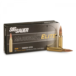  SAUER Elite Match Grade .308 Winchester Open Tip Match 168 Grain 20 Rounds Ammo