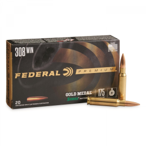 Federal Premium Gold Medal .308 Win. Sierra MatchKing BTHP 175 Grain 20 Rounds