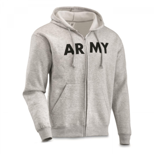 U.S. Army Surplus Full Zip PFU Hooded Sweatshirt New