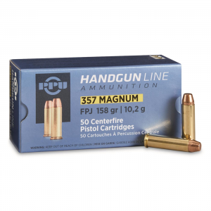 PPU .357 Magnum Jacketed Flat Point 158 Grain 50 Rounds