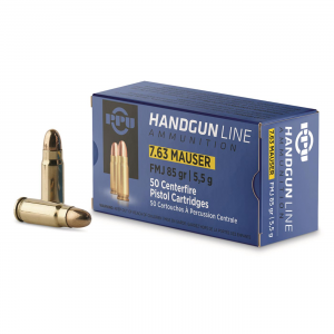  7.63x25mm Mauser FMJ 85 Grain 50 Rounds Ammo