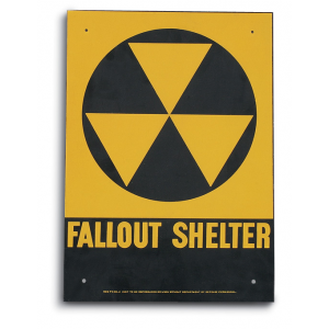 U.S. Civil Defense Surplus Fallout Shelter Steel Sign New