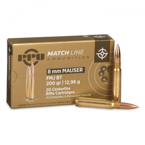 PPU 8mm Mauser Match FMJ 200 Grain 20 Rounds