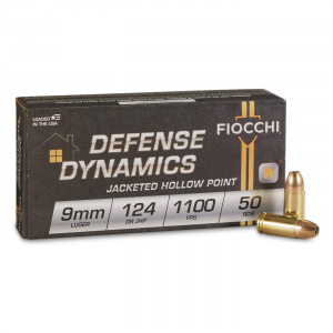 Fiocchi Pistol Shooting Dynamics 9mm JHP 124 Grain 50 Rounds