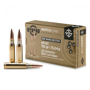 PPU Match Line .308 Winchester HPBT 155 Grain 20 Rounds