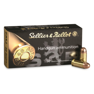 Sellier & Bellot .45 ACP FMJ 230 Grain 50 Rounds lier & Bellot .45 ACP FMJ 230 Grain 50 Rounds Ammo