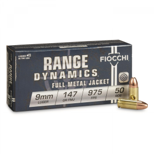 cchi Range Dynamics 9mm FMJ 147 Grain 50 Rounds Ammo