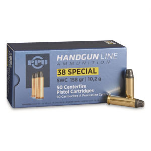 PPU .38 Special SWC 158 Grain 50 Rounds