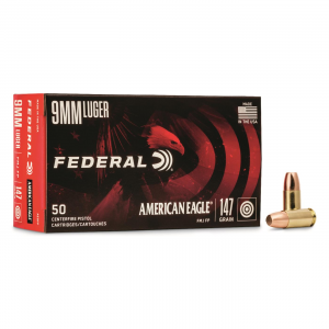 Federal American Eagle 9mm FMJ-FP 147 Grain 50 Rounds