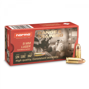 ma Range & Training 9mm FMJ 124 Grain 50 Rounds Ammo