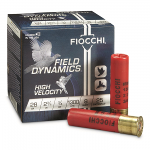 Fiocchi High-Velocity 28 Gauge 2 3/4 inch 3/4 oz. Shells 25 Rounds