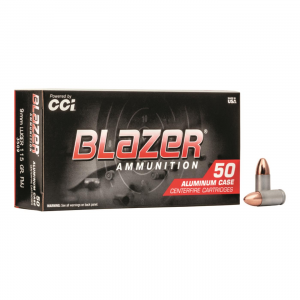  Blazer Aluminum Case 9mm FMJ 115 Grain 50 Rounds Ammo