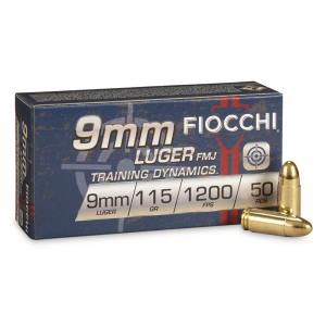 Fiocchi Pistol Shooting Dynamics 9mm FMJ 115 Grain 50 Rounds