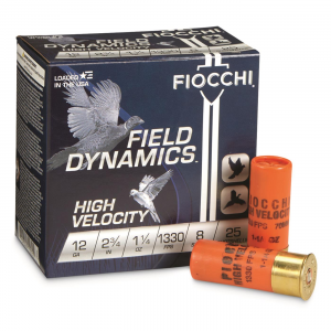 Fiocchi High Velocity 12 Gauge 2 3/4 inch 1 1/4 oz. 25 rounds