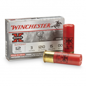 Winchester Super-X Buckshot with Buffered Shot 12 Gauge 3 inch Shell 00 Buck 15 Pellets 5 Rounds