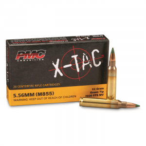  X-Tac M855 Green Tip 5.56x45mm NATO FMJ 62 Grain 20 Rounds Ammo