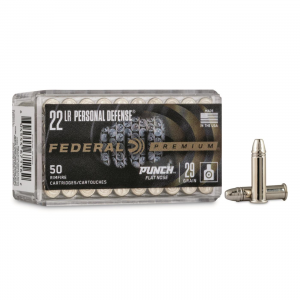 Federal Premium Personal Defense .22LR Punch Flat Nose 29 Grain 50 Rounds