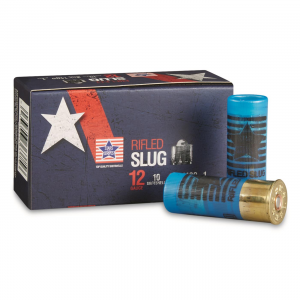 Stars and Stripes 12 Gauge 2 3/4 inch 1 oz. Rifled Slug Ammo 10 Rounds.