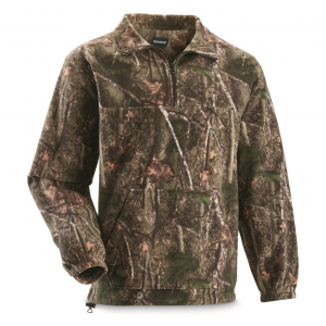 HuntRite Men's Quarter-zip Camo Fleece Pullover Jacket