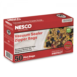 NESCO Vacuum Sealer 6 x 10 inch Zipper Bag Pint Size 50