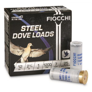 Fiocchi Field Dynamics Steel Dove Loads 12 Gauge 2 3/4 inch 1 oz. 250 Rounds