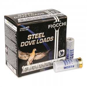 Fiocchi Field Dynamics Steel Dove Loads 12 Gauge 2 3/4 inch 1 1/8 oz. 250 Rounds