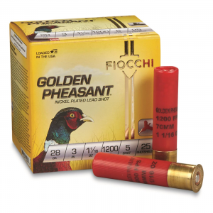 Fiocchi Golden Pheasant 28 Gauge 3 inch 1 1/16 oz. 25 Rounds