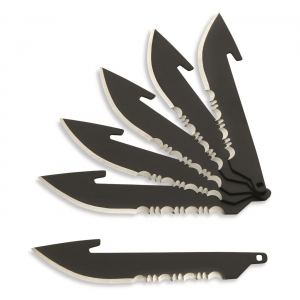 Outdoor Edge 2.5 inch 50% Serrated Drop-Point Blade Pack Black Oxide 6 Pack