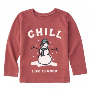 Life Is Good Toddler Chill Snowman Long Sleeve Crusher Tee