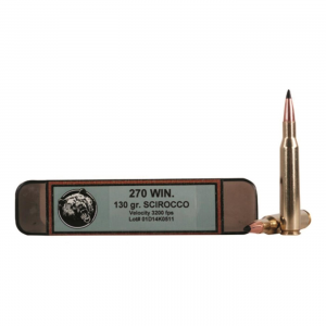 Grizzly Cartridge Co. .270 Win. Swift Scirocco Polymer-Tip BT 130 Grain 20 Rounds