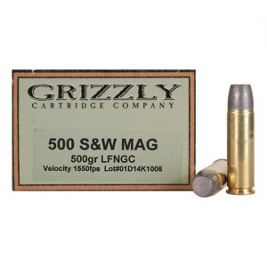 Grizzly Cartridge Co. High Performance Handgun .500 S & W Magnum LFNGC 500 Grain 20 Rounds