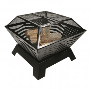 Endless Summer The Patriot 28 inch Wood Burning Fire Pit with American Flag