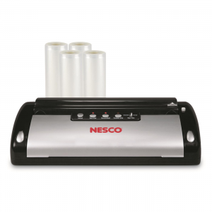 NESCO Vacuum Sealer Starter Kit with 4 Pack of 11 inch x 20' Bag Rolls