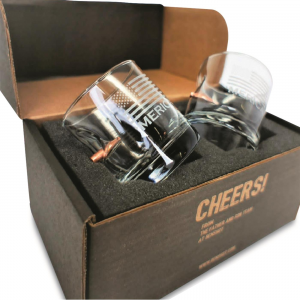 BenShot 11-oz. 'Merica Rocks Glass with .308 Bullet 2-Pack Gift Set