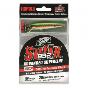 Sufix 832 Advanced Braid Superline with Rapala Limited Edition Original Floater Lure