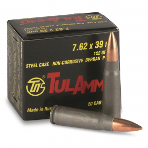 TulAmmo 7.62x39mm FMJ 122 Grain 20 Rounds