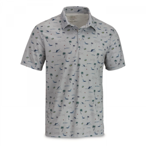 Huk Men's Pursuit Beach Freedom Printed Polo