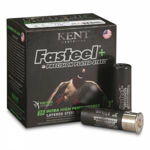 Kent Fasteel+ Precision Plated Steel Waterfowl Shotshells 12 Gauge 3 inch 1 1/4 oz. 25 Rounds