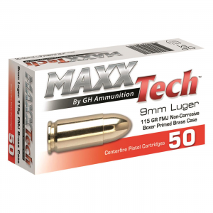 XTech 9MM FMJ 115 Grain 50 Rounds Ammo