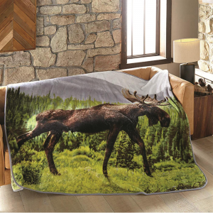 Shavel Home Products High Pile Oversized Luxury Throw Moose