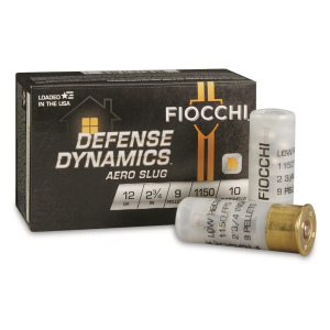 Fiocchi Defense Dynamics Low-Recoil 12 Gauge 2 3/4 9-oz. Buckshot 9 Pellet 10 Rounds cchi Defense Dynamics Low-Recoil 12 Gauge 2 3/4 9-oz. Buckshot 9 Pellet 10 Rounds Ammo