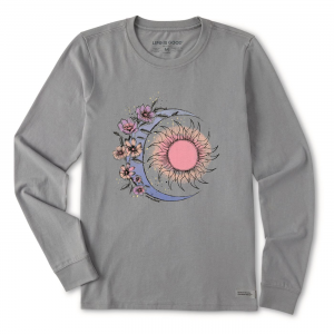 LIFE IS GOOD Women's Moon Flower Long-Sleeve Crusher Tee