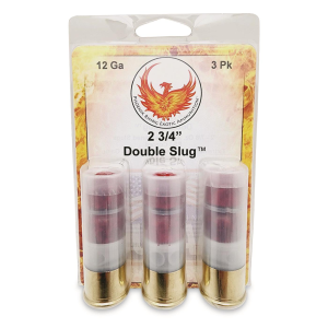 Phoenix Rising Double Slug 12 Gauge 2 3/4" (2) 7/8-oz. Alloy Slugs 3 Rounds - Phoenix Rising