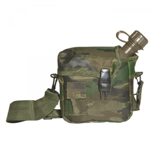 MIL-TEC Olive Drab 2 Quart Canteen with Woodland Camo Cover