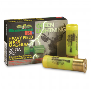 nneke Green Lightning 20 Gauge 2 3/4 1 Oz. Slug 5 Rounds Ammo