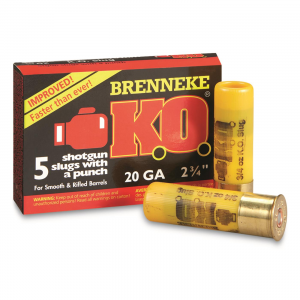 nneke K.O. 20 Gauge 2 3/4 Inch 3/4 Oz. Slug 5 Rounds Ammo