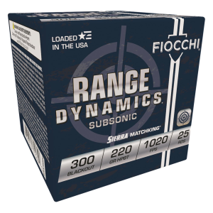 cchi Range Dynamics Subsonic 300 BLK Sierra MatchKing HP-BT 220 Grain 25 Rds Ammo