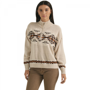 WRANGLER Women's Aztec Quarter Zip Sweater